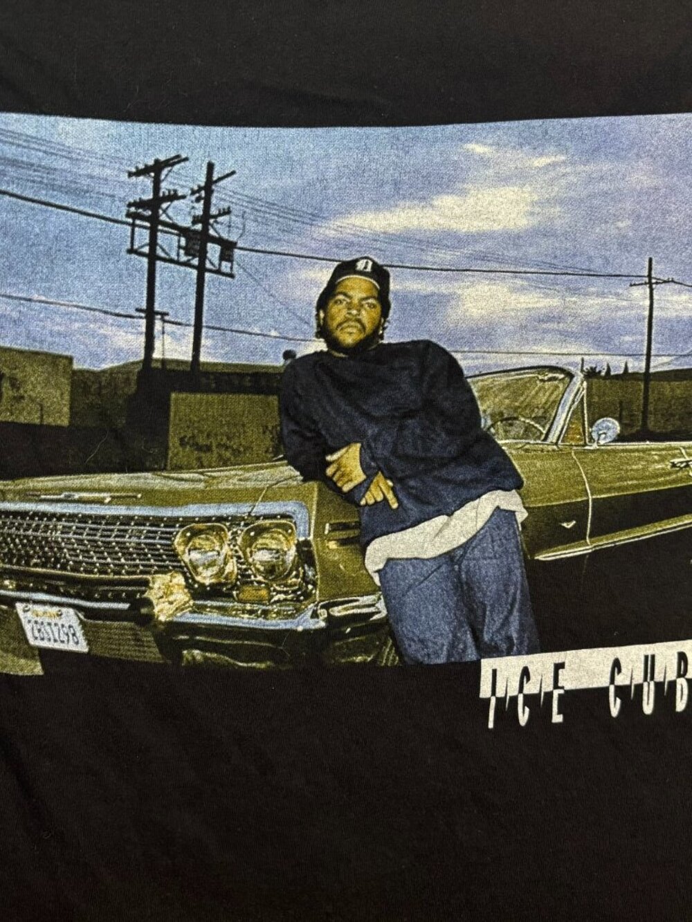 Ice Cube Graphic Rap Tee Mens XL Black Lowrider Chevy Impala Hip Hop Shirt